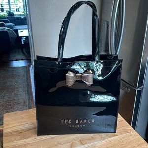 Brand New Ted Baker Shiny Black Tote Bag